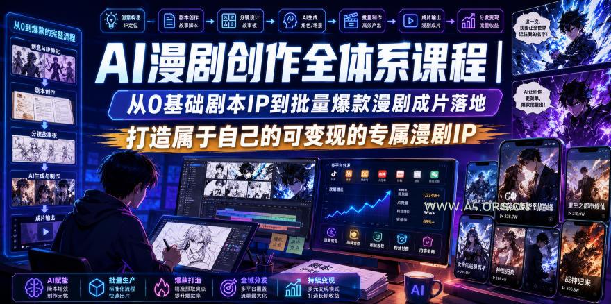 AI漫剧创作全体系课程|从0基础剧本IP到批量爆款漫剧成片落地,打造属于自己的可变现的专属漫剧IP - 小红泡 AI漫剧创作全体系课程|从0基础剧本IP到批量爆款漫剧成片落地,打造属于自己的可变现的专属漫剧IP