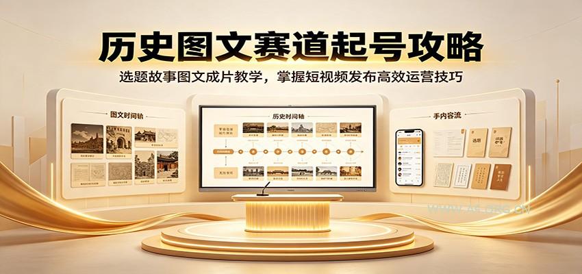 历史图文赛道起号攻略：选题故事图文成片教学，掌握短视频发布高效运营技巧 - 小红泡