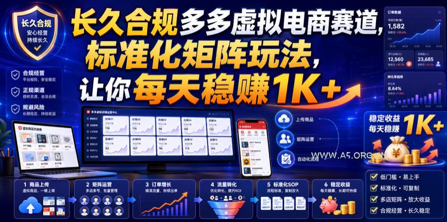 长久合规多多虚拟电商赛道,标准化矩阵玩法,让你每天稳賺1K+【揭秘】 - 小红泡 长久合规多多虚拟电商赛道,标准化矩阵玩法,让你每天稳賺1K+【揭秘】