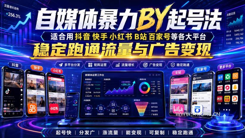 自媒体暴力搬运起号法,适合用抖音快手小红书B站百家号等各大平台,稳定跑通流量与广告变现 - 小红泡 自媒体暴力搬运起号法,适合用抖音快手小红书B站百家号等各大平台,稳定跑通流量与广告变现