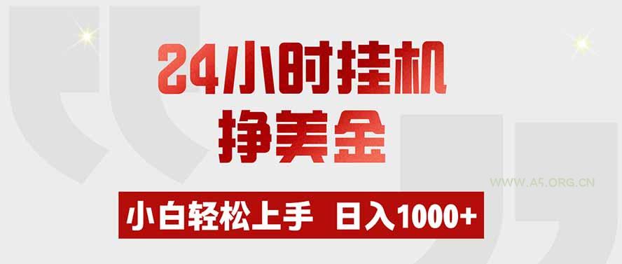 24小时挂机挣美金，小白轻松上手，日入1000+ - 小红泡