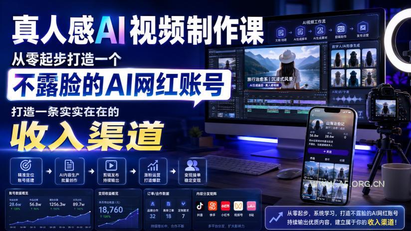真人感AI视频制作课，从零起步打造一个不露脸的AI网红账号，打造一条实实在在的收入渠道【原创双语字幕】