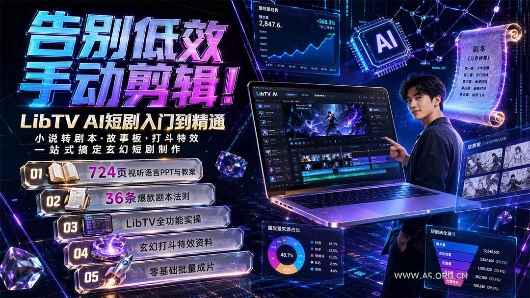 告别低效手动剪辑!LibTV AI短剧入门到精通,小说转剧本方法,故事板打斗特效一站式搞定玄幻短剧制作 - 小红泡 告别低效手动剪辑!LibTV AI短剧入门到精通,小说转剧本方法,故事板打斗特效一站式搞定玄幻短剧制作 - 小红泡