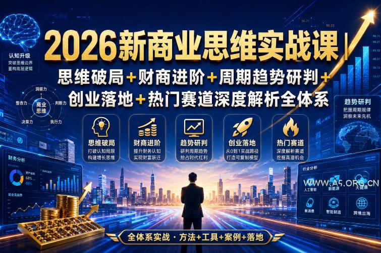 2026新商业思维实战课|思维破局+财商进阶+周期趋势研判+创业落地+热门赛道深度解析全体系 - 小红泡 2026新商业思维实战课|思维破局+财商进阶+周期趋势研判+创业落地+热门赛道深度解析全体系