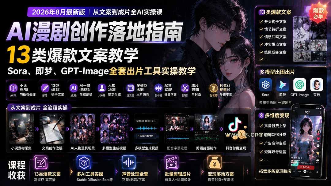 AI漫剧创作落地指南|13类爆款文案教学,Sora、即梦、GPT-Image全套出片工具实操教学 - 小红泡 AI漫剧创作落地指南|13类爆款文案教学,Sora、即梦、GPT-Image全套出片工具实操教学 - 小红泡