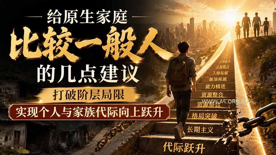付费文章：给原生家庭比较一般人的几点建议，打破阶层局限，实现个人与家族代际向上跃升 - 小红泡