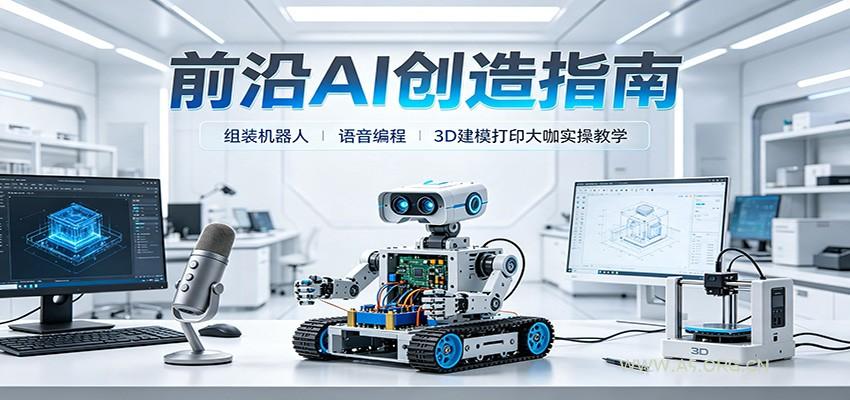前沿AI创造指南：组装机器人、语音编程、3D建模打印大咖实操教学 - 小红泡