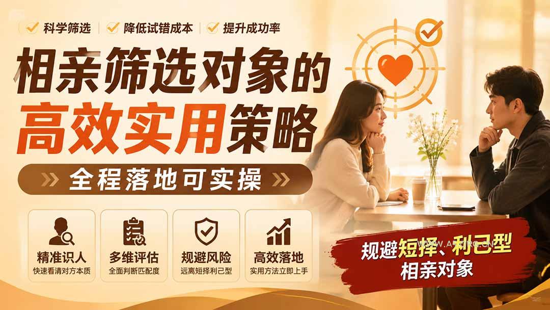 付费文章：相亲筛选对象的高效实用策略，全程落地可实操，规避短择、利己型相亲对象 - 小红泡