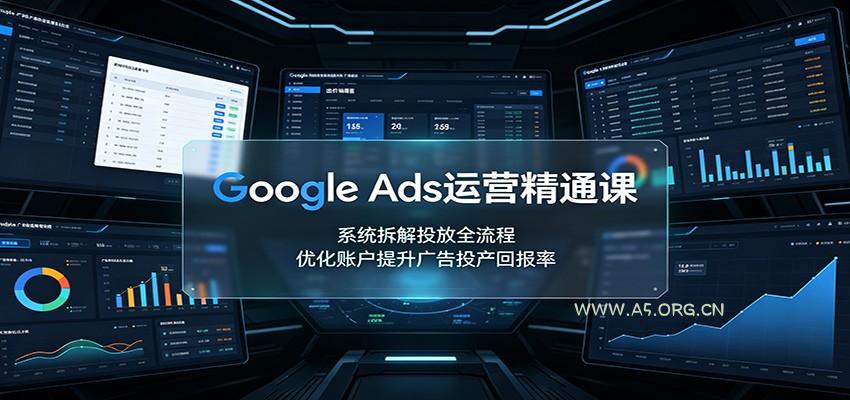 Google Ads运营精通课：系统拆解投放全流程，优化账户提升广告投产回报率 - 小红泡