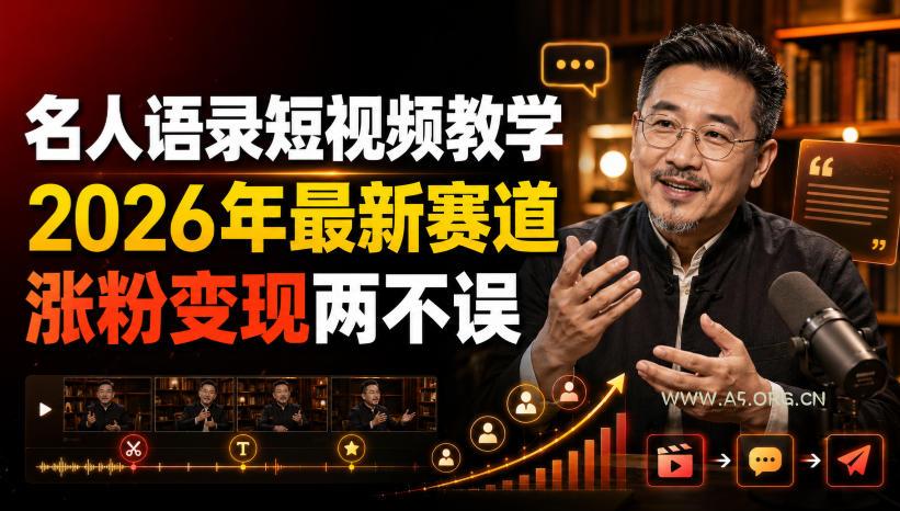 名人语录短视频教学,2026年最新赛道,涨粉变现两不误 - 小红泡 名人语录短视频教学,2026年最新赛道,涨粉变现两不误