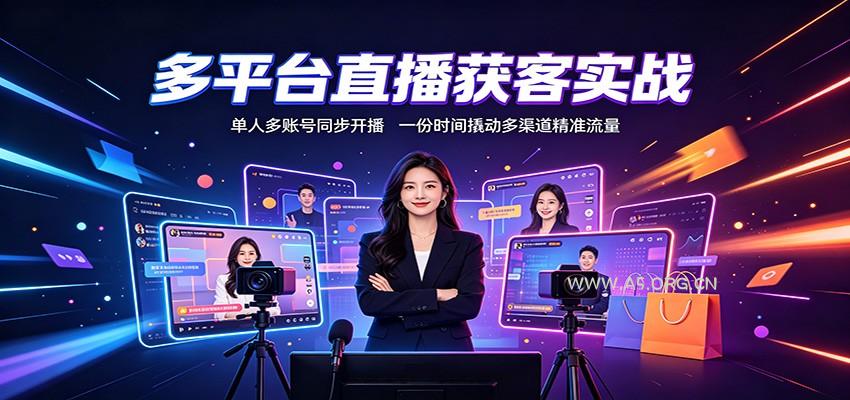多平台直播获客实战：单人多账号同步开播，一份时间撬动多渠道精准流量 - 小红泡