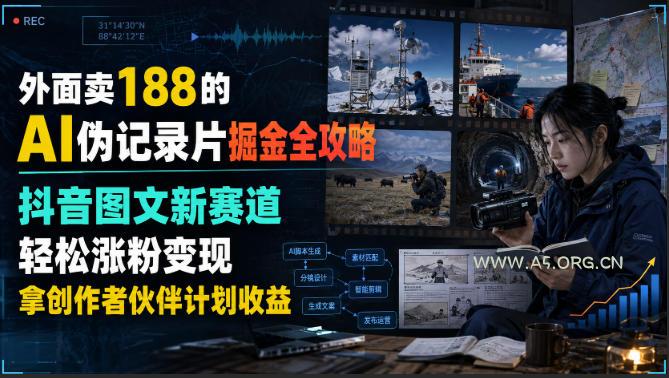外面卖188的AI伪记录片掘金全攻略,抖音图文新赛道,轻松涨粉变现,拿创作者伙伴计划收益【文档】 - 小红泡 外面卖188的AI伪记录片掘金全攻略,抖音图文新赛道,轻松涨粉变现,拿创作者伙伴计划收益【文档】