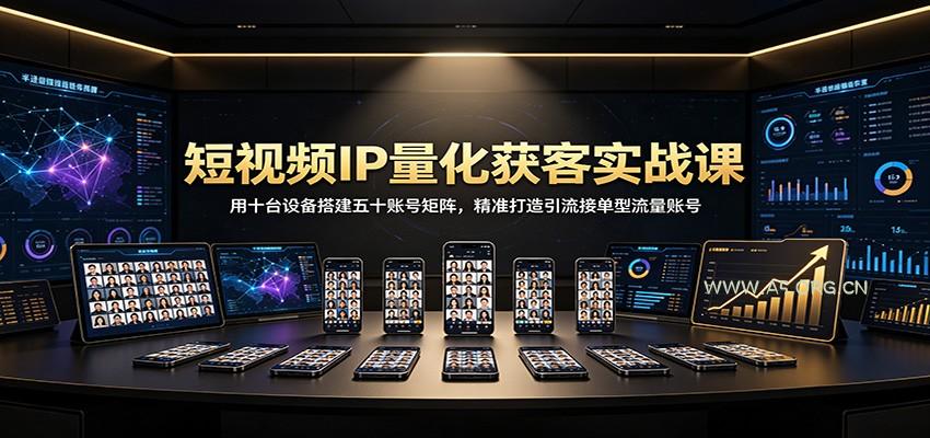 短视频IP量化获客实战课：用十台设备搭建五十账号矩阵，精准打造引流接单型流量账号 - 小红泡