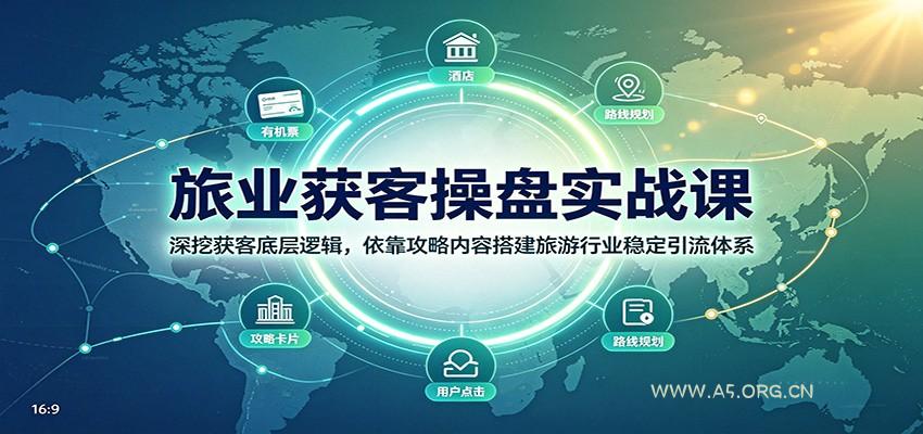 旅业获客操盘实战课：深挖获客底层逻辑，依靠攻略内容搭建旅游行业稳定引流体系 - 小红泡