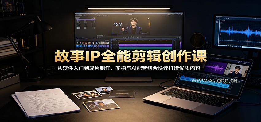 故事IP全能剪辑创作课：从软件入门到成片制作，实拍与AI配音结合快速打造优质内容 - 小红泡