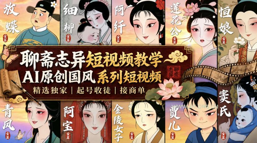 聊斋志异短视频教学,AI原创国风系列短视频,精选独家丨起号收徒丨接商单 - 小红泡 聊斋志异短视频教学,AI原创国风系列短视频,精选独家丨起号收徒丨接商单