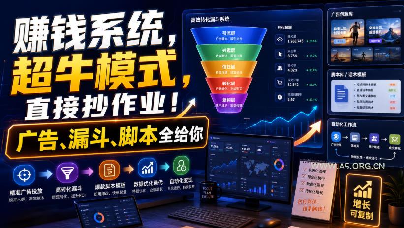 賺钱系统,超牛模式,直接抄作业!广告、漏斗、脚本全给你【原创双语字幕】 - 小红泡 賺钱系统,超牛模式,直接抄作业!广告、漏斗、脚本全给你【原创双语字幕】