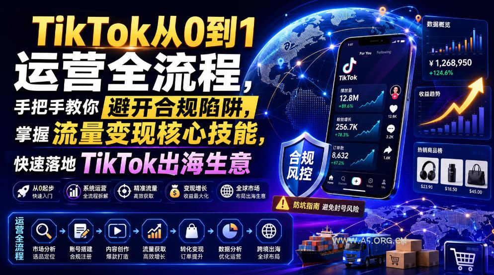 TikTok从0到1运营全流程,手把手教你避开合规陷阱,掌握流量变现核心技能,快速落地TikTok出海生意(更新8月) - 小红泡 TikTok从0到1运营全流程,手把手教你避开合规陷阱,掌握流量变现核心技能,快速落地TikTok出海生意(更新8月)
