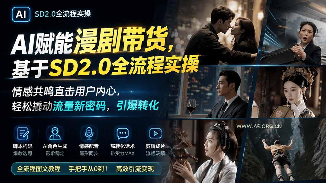 AI赋能漫剧带货,基于SD2.0全流程实操;情感共鸣直击用户内心,轻松撬动流量新密码,引爆转化 - 小红泡 AI赋能漫剧带货,基于SD2.0全流程实操;情感共鸣直击用户内心,轻松撬动流量新密码,引爆转化 - 小红泡