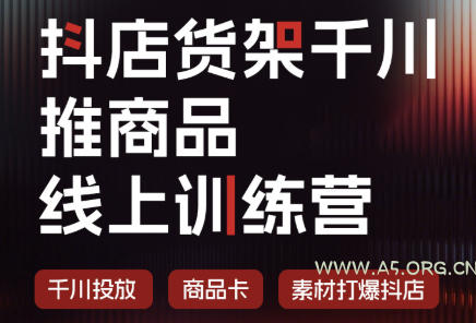 抖店货架千川推商品线上训练营(更新8月) - 小红泡
