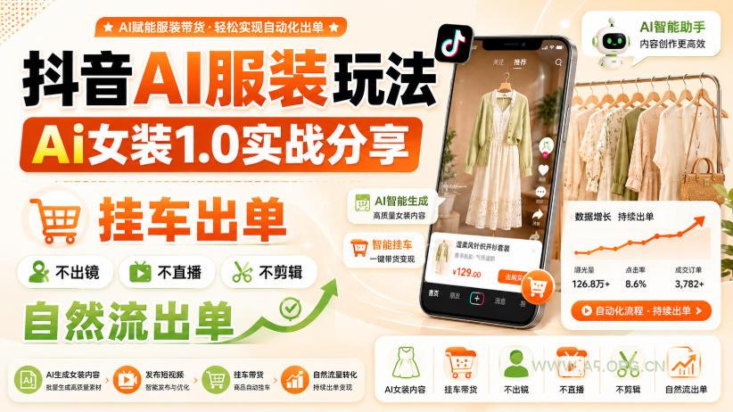 抖音AI服装玩法,Ai女装1.0实战分享,挂车出单,不出镜,不直播,不剪辑,自然流出单 - 小红泡 抖音AI服装玩法,Ai女装1.0实战分享,挂车出单,不出镜,不直播,不剪辑,自然流出单