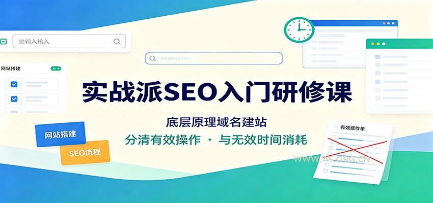 实战派SEO入门研修课：底层原理域名建站，分清有效操作与无效时间消耗 - 小红泡