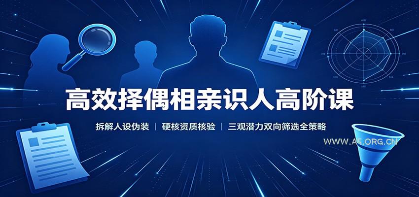 高效择偶相亲识人高阶课：拆解人设伪装，硬核资质核验，三观潜力双向筛选全策略 - 小红泡