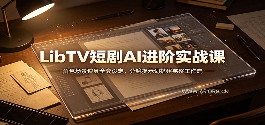 LibTV短剧AI进阶实战课：角色场景道具全套设定，分镜提示词搭建完整工作流 - 小红泡