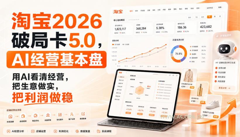 智篆商业-淘宝2026破局卡5.0,AI经营基本盘,用AI看清经营,把生意做实,把利润做稳 - 小红泡 智篆商业-淘宝2026破局卡5.0,AI经营基本盘,用AI看清经营,把生意做实,把利润做稳