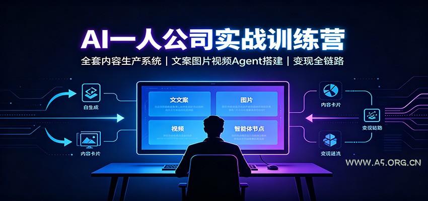 AI创作一人公司实战训练营：全套内容生产系统，文案图片视频Agent搭建变现全链路 - 小红泡