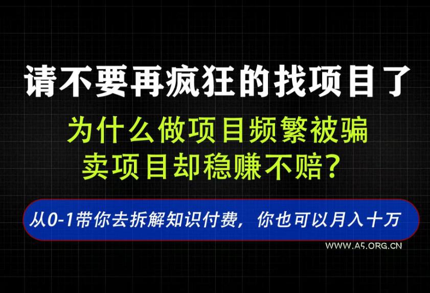 找项目?别傻了!卖项目才是真的一本万利!看完你全都懂了【揭秘】 - 小红泡 找项目?别傻了!卖项目才是真的一本万利!看完你全都懂了【揭秘】