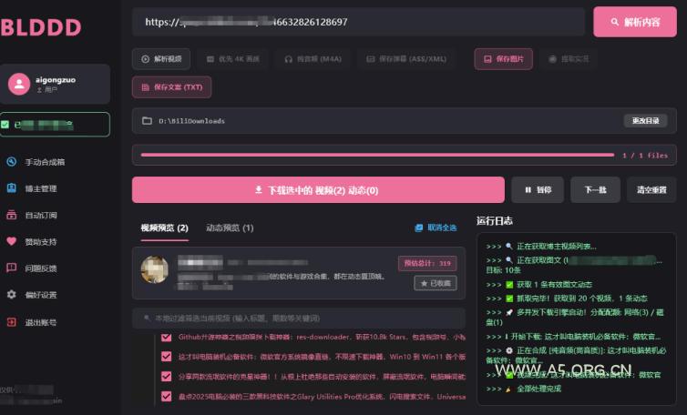 哔哩哔哩b站视频最新下载工具,支持合集下载,字幕、声音下载,BLDDD - 小红泡 哔哩哔哩b站视频最新下载工具,支持合集下载,字幕、声音下载,BLDDD