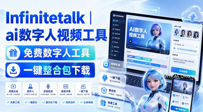 Infinitetalk丨ai数字人视频工具，免费数字人工具，一键整合包下载