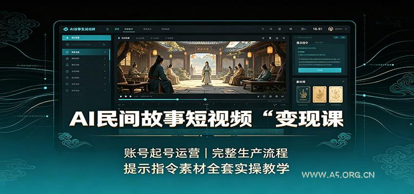 AI民间故事短视频变现课：账号起号运营，完整生产流程，提示指令素材全套实操教学 - 小红泡