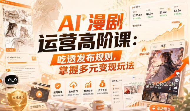 AI漫剧运营高阶课:吃透发布规则,掌握多元变现玩法 - 小红泡 AI漫剧运营高阶课:吃透发布规则,掌握多元变现玩法