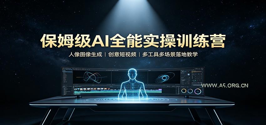 保姆级AI全能实操训练营：人像图像生成，创意短视频，多工具多场景落地教学 - 小红泡