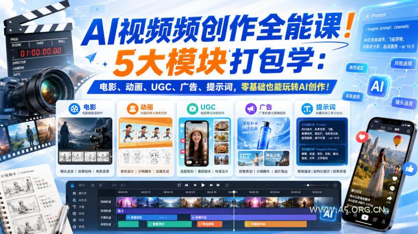 AI视频频创作全能课!5大模块打包学:电影、动画、UGC、广告、提示词,零基础也能玩转AI创作!【原创双语字幕】 - 小红泡 AI视频频创作全能课!5大模块打包学:电影、动画、UGC、广告、提示词,零基础也能玩转AI创作!【原创双语字幕】