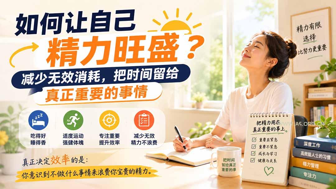 付费文章：如何让自己精力旺盛？减少无效消耗，把时间留给真正重要的事情 - 小红泡