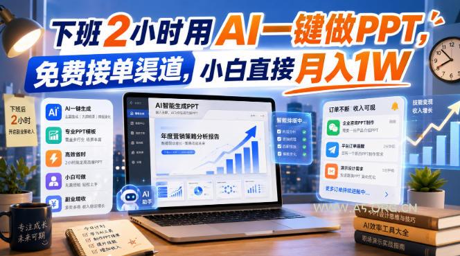 下班2小时用AI一键做PPT,免费接单渠道,小白直接月入1W【揭秘】 - 小红泡 下班2小时用AI一键做PPT,免费接单渠道,小白直接月入1W【揭秘】