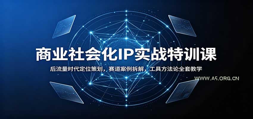 商业社会化IP实战特训课：后流量时代定位策划，赛道案例拆解，工具方法论全套教学 - 小红泡