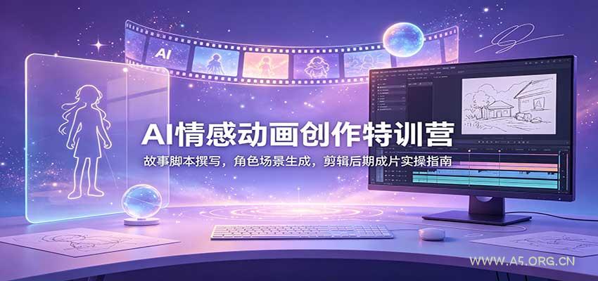AI情感动画创作特训营：故事脚本撰写，角色场景生成，剪辑后期成片实操指南 - 小红泡