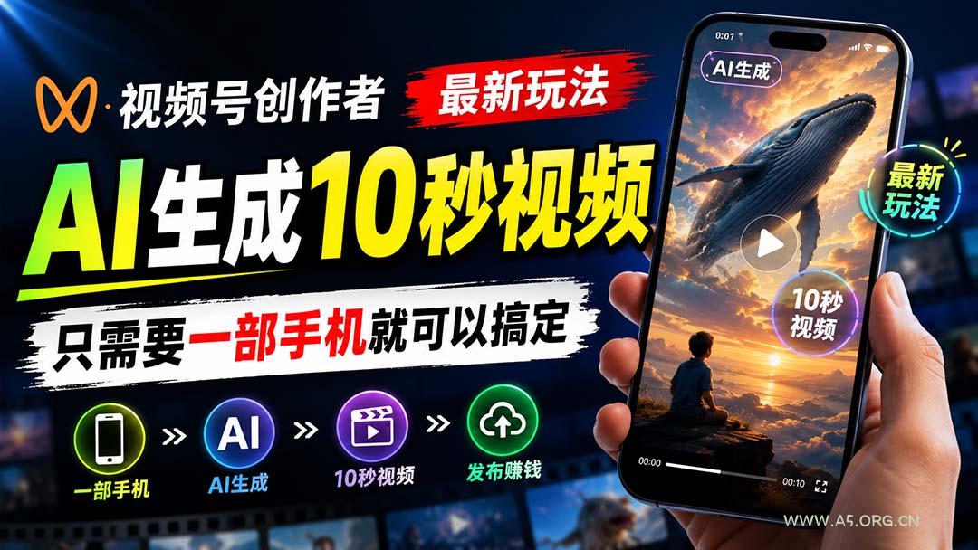 视频号创作者最新玩法,AI生成10秒视频,只需要一部手机就可以搞定 - 小红泡 视频号创作者最新玩法,AI生成10秒视频,只需要一部手机就可以搞定 - 小红泡