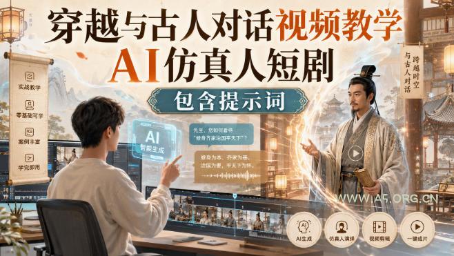 穿越与古人对话视频教学,AI仿真人短剧,包含提示词 - 小红泡 穿越与古人对话视频教学,AI仿真人短剧,包含提示词