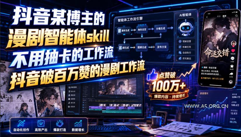 抖音某博主的漫剧智能体skill,不用抽卡的工作流,抖音破百万赞的漫剧工作流(更新) - 小红泡 抖音某博主的漫剧智能体skill,不用抽卡的工作流,抖音破百万赞的漫剧工作流(更新)