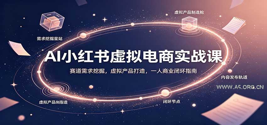 AI小红书虚拟电商实战课：赛道需求挖掘，虚拟产品打造，一人商业闭环指南 - 小红泡