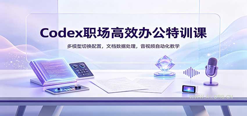 Codex职场高效办公特训课：多模型切换配置，文档数据处理，音视频自动化教学 - 小红泡
