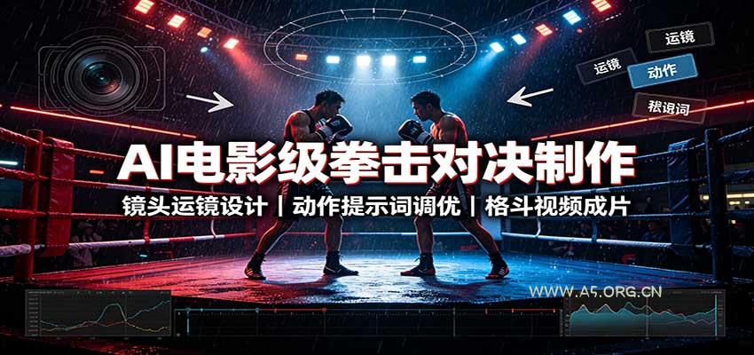 AI电影级拳击对决制作：镜头运镜设计，动作提示词调优，格斗视频成片 - 小红泡