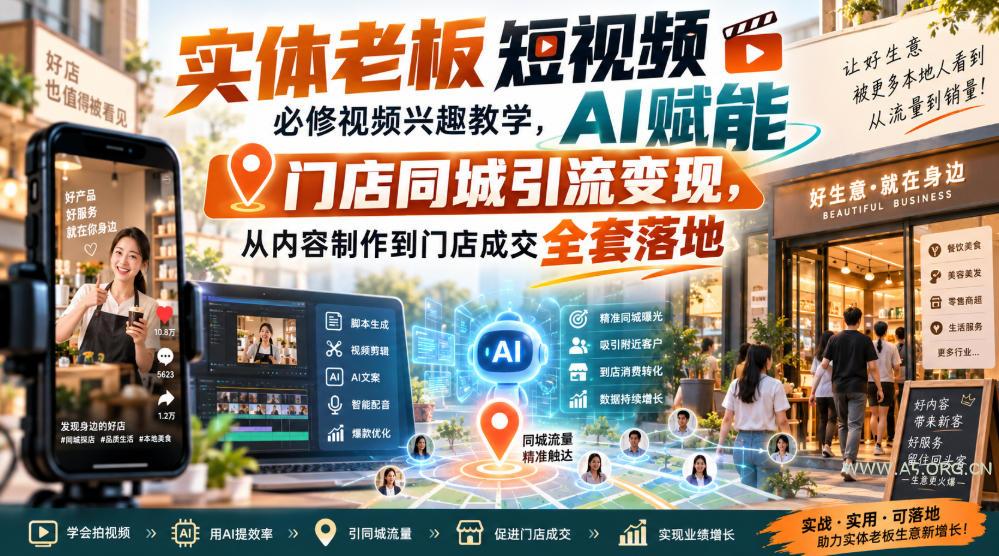 实体老板短视频必修视频兴趣教学,AI赋能门店同城引流变现,AI+短视频+直播打爆实体客流量 - 小红泡 实体老板短视频必修视频兴趣教学,AI赋能门店同城引流变现,AI+短视频+直播打爆实体客流量