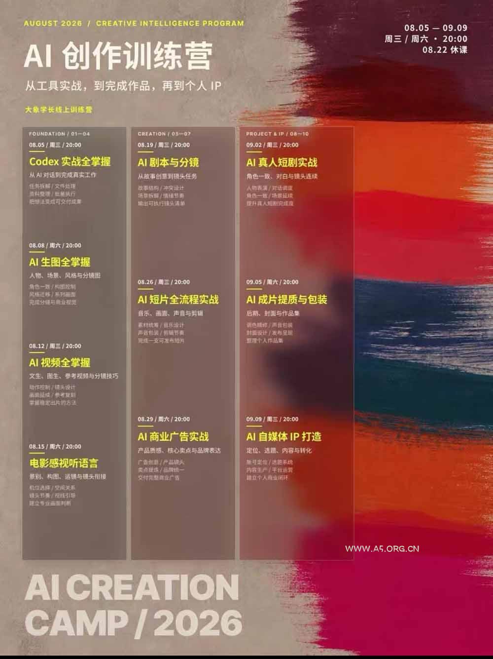 AI+创作训练营26年第5期-更新：从Codex、AI生图视频到剧本分镜与电影感短片，跑通个人IP商业闭环 - 小红泡