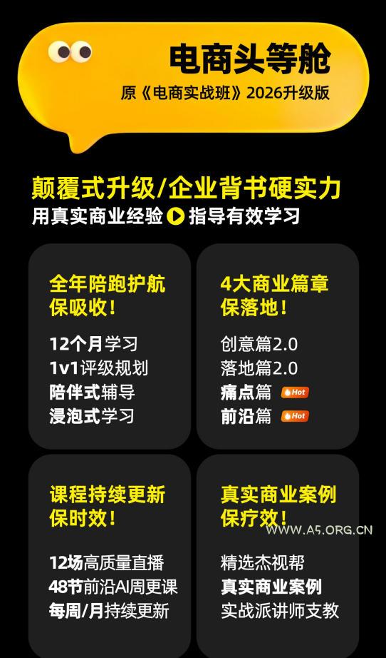 电商头等舱2026新课,当AI把执行变得廉价,理解真实商业需求,将成为价值核心 - 小红泡 电商头等舱2026新课,当AI把执行变得廉价,理解真实商业需求,将成为价值核心